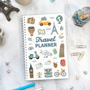 Travel Planner | Travel Journal, Vacation Planner, Travel Itinerary, Packing List, Vacation Organizer Book, Travelers Notebook, Trip Planner