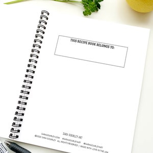 Cuaderno de recetas, Libro de cocina en blanco con limones en acuarela, Cuaderno de recetas, Recetas familiares, Regalo para chef, Regalo para mamá, Día de la Madre imagen 7