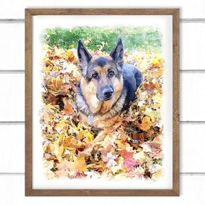 Digital Watercolor Pet Portrait, custom pet portrait, pet memorial, gift, dog portrait, cat portrait, gift for mom, Father's Day gift image 10