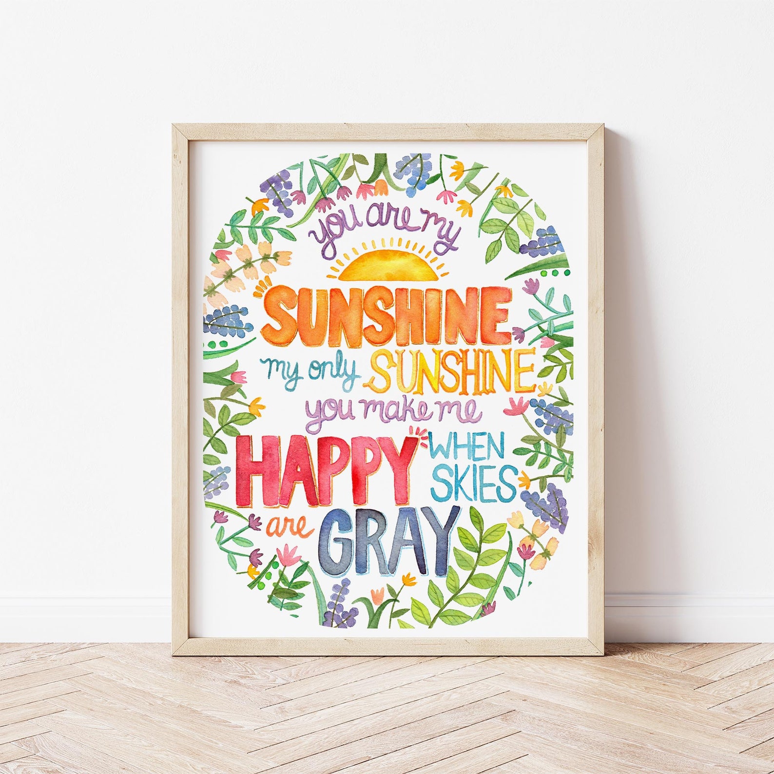 You Are My Sunshine Watercolor Quote Print Art Print Etsy