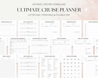 May include: A printable cruise planner with 19 pages, including packing lists, budget worksheets, itinerary templates, and a countdown to your cruise.