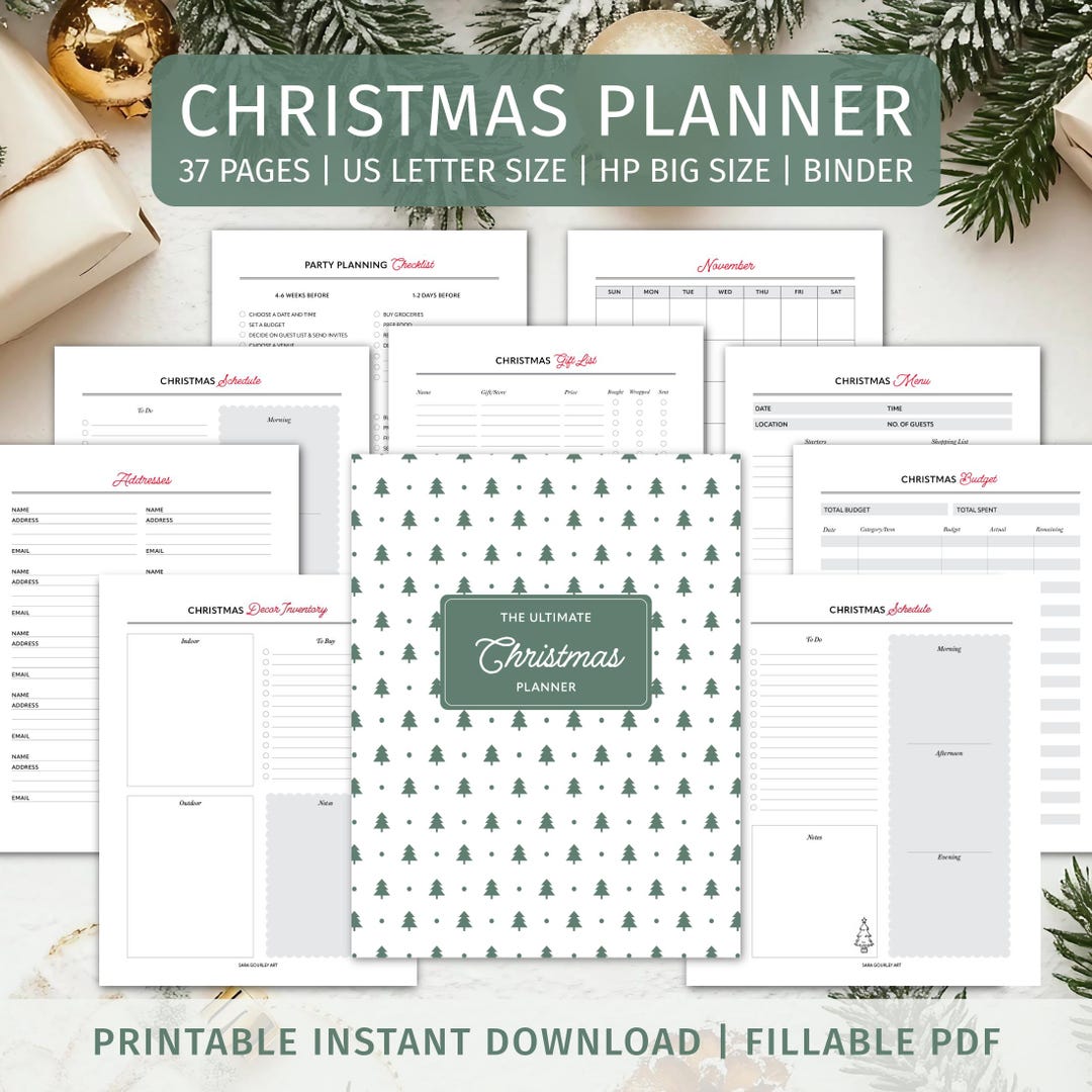 Printable Christmas Planner | Editable Holiday Planner, Gift Tracker ...