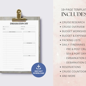 Sample Embarkation Printable Cruise Planner Bundle, Editable Cruise Schedule, Cruising ...