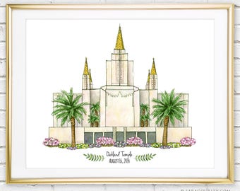 Oakland Temple Watercolor Art Print- Personalized Gift, Painting, Art, Wall Decor, Illustration, LDS Art, LDS Temple, Wedding Gift, Date