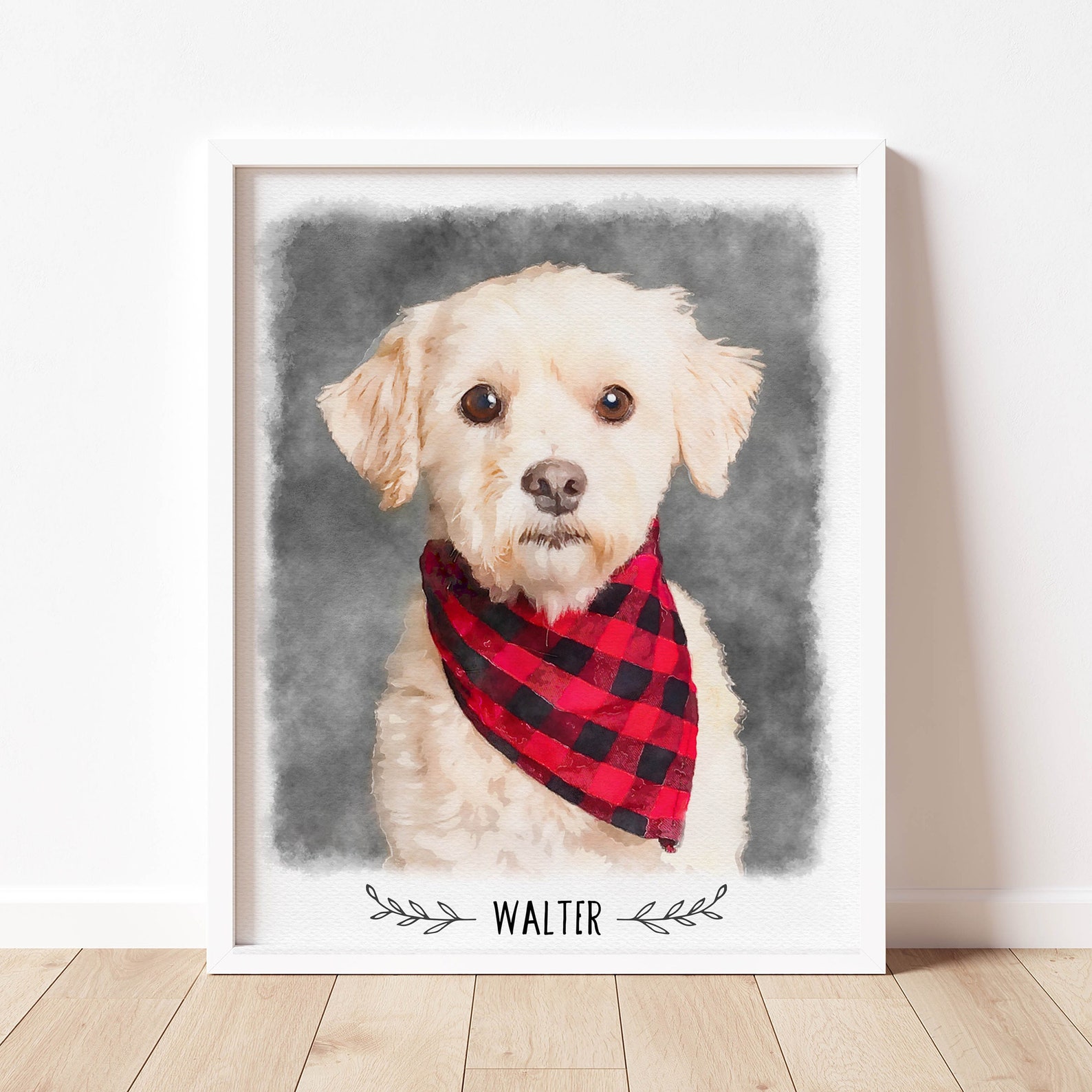 Digital Watercolor Pet Portrait Custom Pet Portrait Pet Etsy