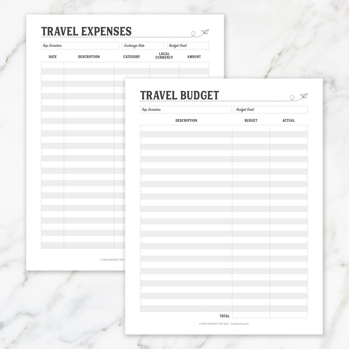 Travel Planner Printable Budget and Expenses Expense - Etsy