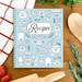 Recipe Journal Baking Tools, Blank Cookbook, Hand illustrated Recipe Notebook, Family Recipes, Gift for Her, Gift for Him 