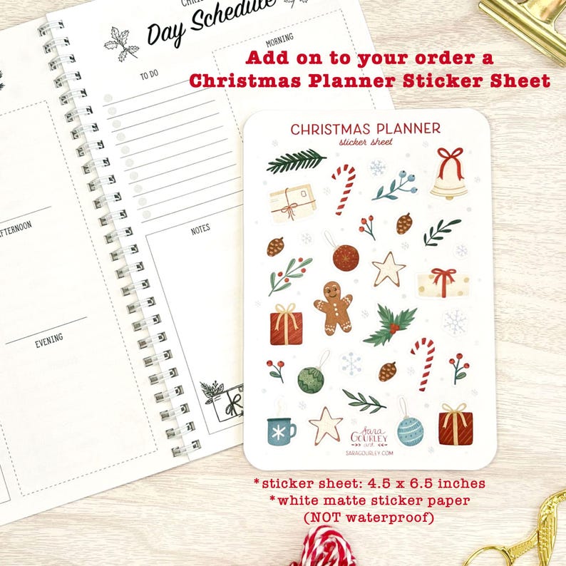 Photo of Christmas Planner Sticker sheet that you can add on to your order