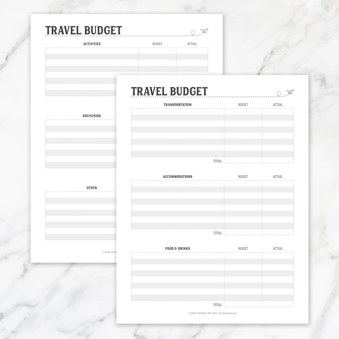 Travel Planner Printable Budget and Expenses Expense - Etsy