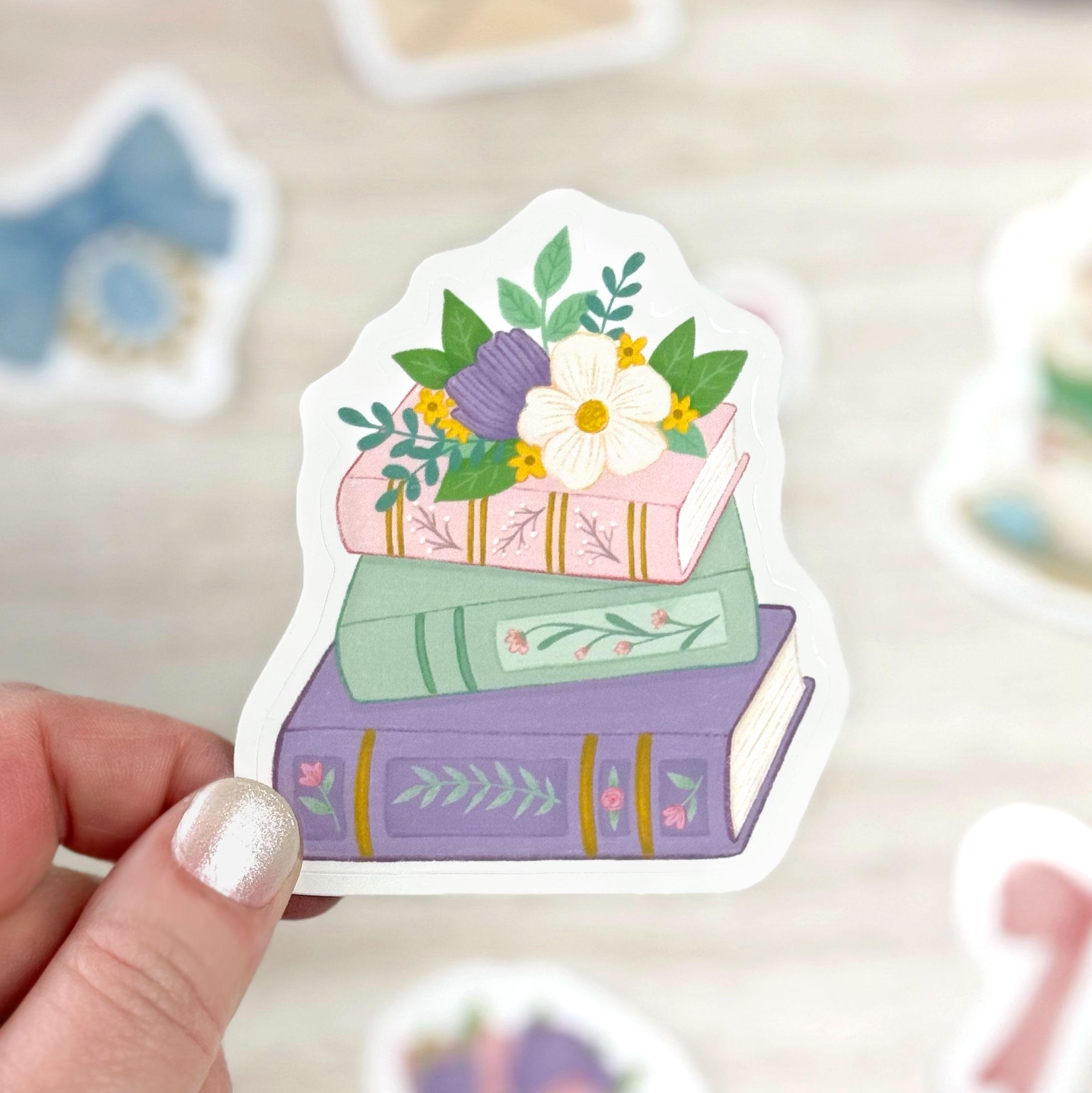 Boock Sticker Book Stack Sticker | Waterproof Vinyl Bookish Sticker, Gifts for ...