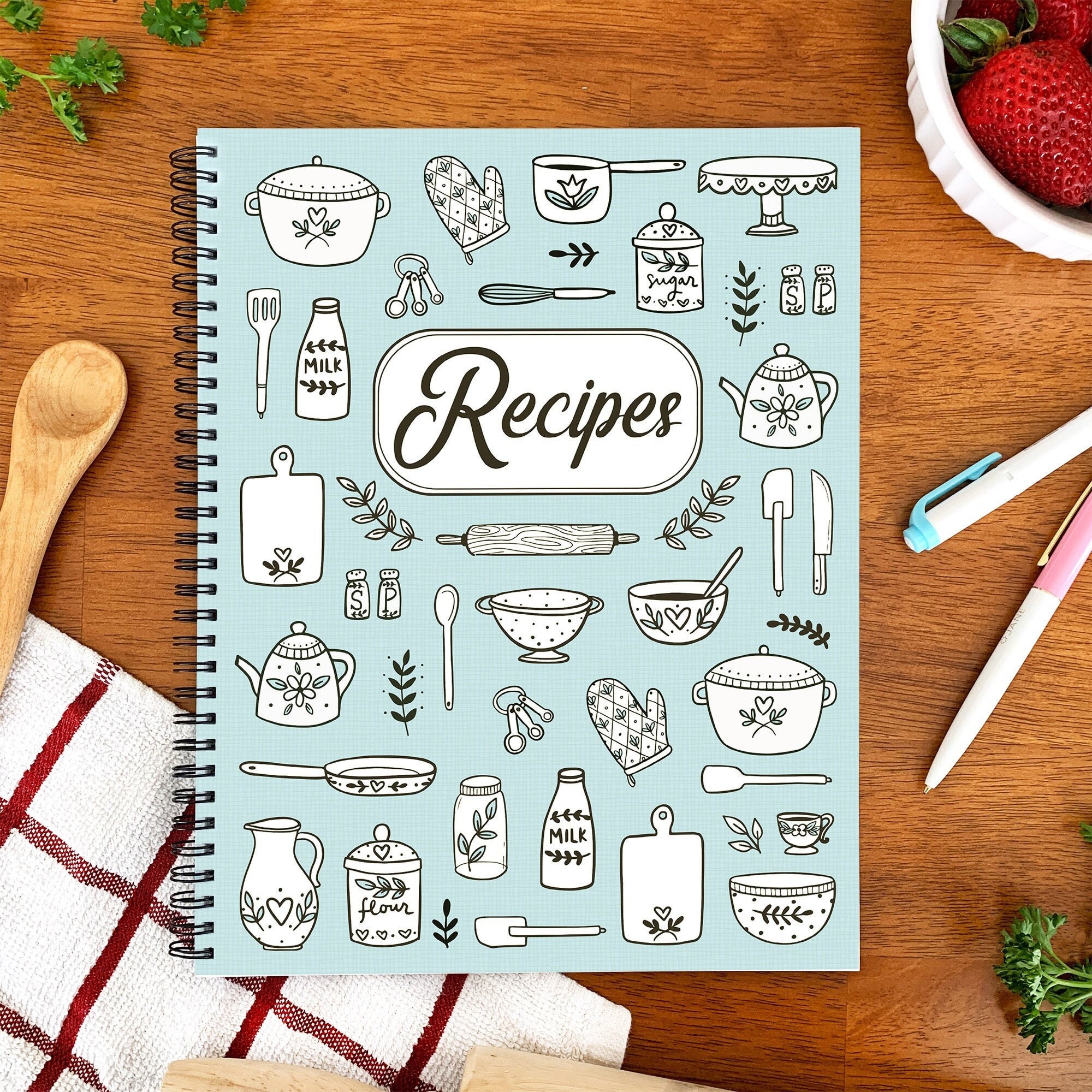 Mis Recetas Favoritas de Repostería: Cuaderno para recetas de cocina -  Recetario de cocina en blanco - Libreta para recetas de cocina (Cuadernos
