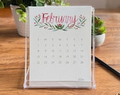 2026 Watercolor Botanical Desk Calendar | Hand Painted Illustration, Desktop Calendar, Flip Calendar, Gift for Her