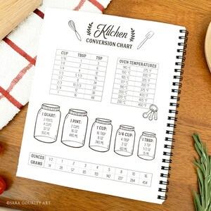 Cuaderno de recetas, Libro de cocina en blanco con limones en acuarela, Cuaderno de recetas, Recetas familiares, Regalo para chef, Regalo para mamá, Día de la Madre imagen 4