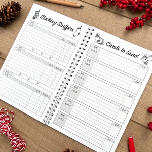 Stocking Stuffers gift ideas and list of Cards to Send pages of the Christmas Planner
