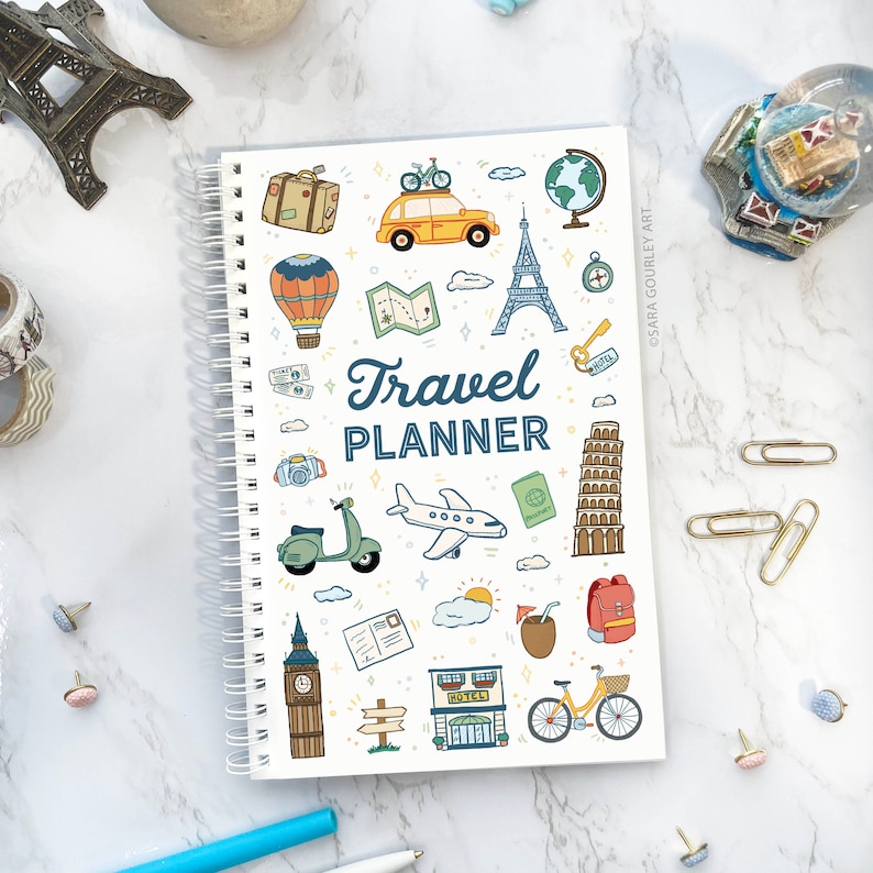 Travel Planner Travel Journal, Vacation Planner, Travel Itinerary, Packing List, Vacation Organizer Book, Travelers Notebook, Trip Planner image 1