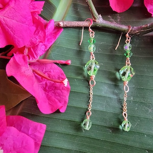 PERIDOT DREAMS Swarovski Crystal Dangle Earrings Irish Themed Gifts Elegant Earrings Gift For Girlfriend Fancy Jewelry Fun Accessories