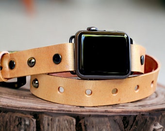 leather applewatch, leather wrap watch, 38mm 40mm 41mm band, 42mm 44mm 45mm band,  cowhide watch band apple series 6 5 4 custom iwatch band