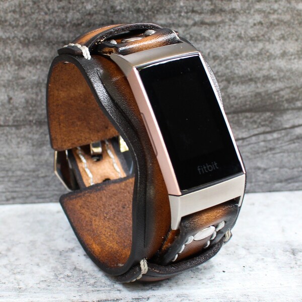 Leather Fitbit Load 4 Band, Fitbit Charge 3 Unisex Fitbit Leather Cuff, Women's Fitbit Strap, Adjustable, Bracelet, Luxury Wristband,