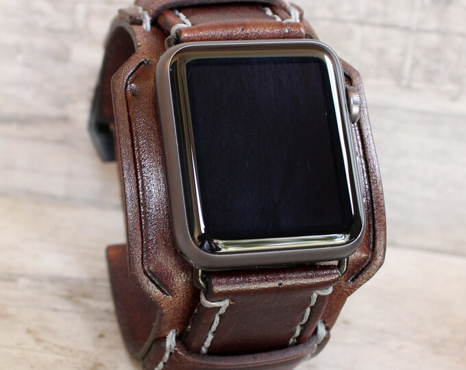 Men's Apple Watch Band 45mm 44mm 42mm Leather Apple Watch Etsy