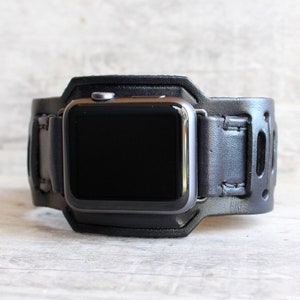 Men's Apple Watch Cuff Black Apple Watch Band 42mm Apple - Etsy