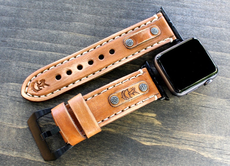 Men's Leather apple watch strap 44mm apple watch band Etsy