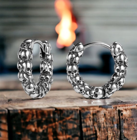 Skull on sale hoop earrings