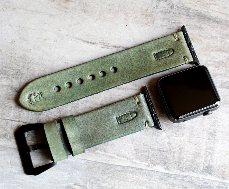 Military Style Apple Watch Band Men's Leather Apple Watch Etsy