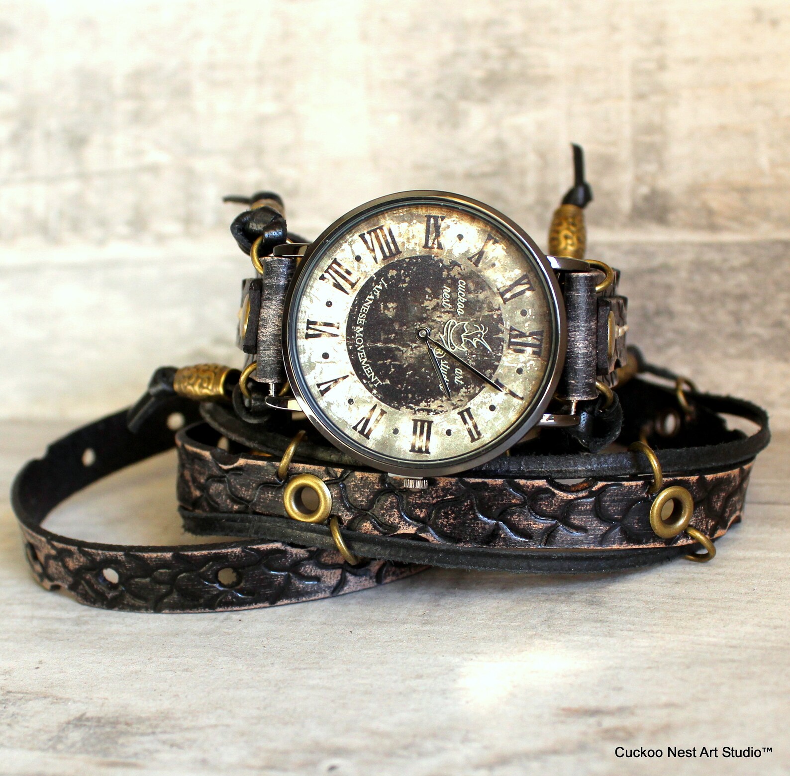 Women's Leather Wrist Watch Vintage Looking Watch With Etsy