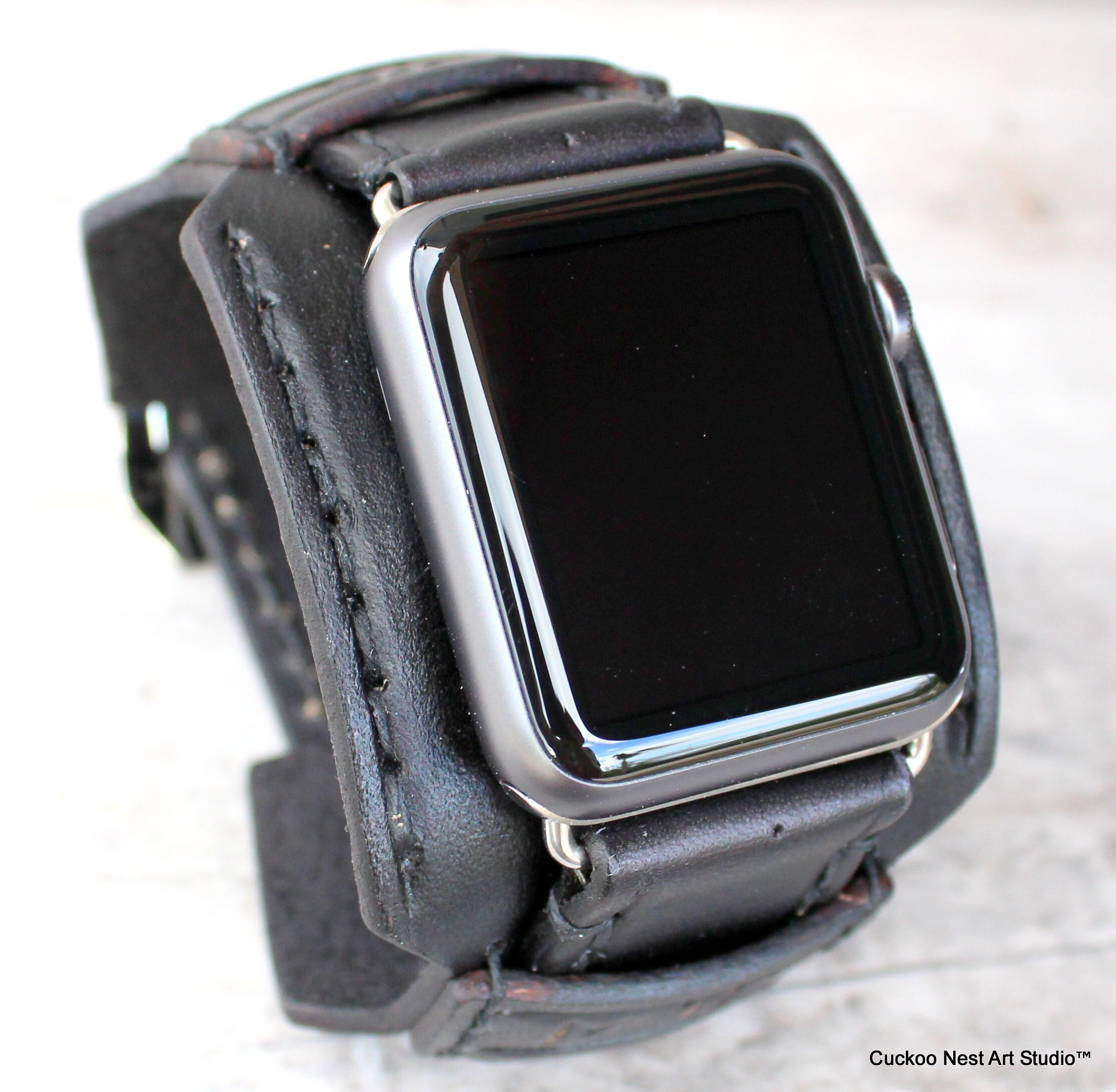 black leather apple watch band 42mm