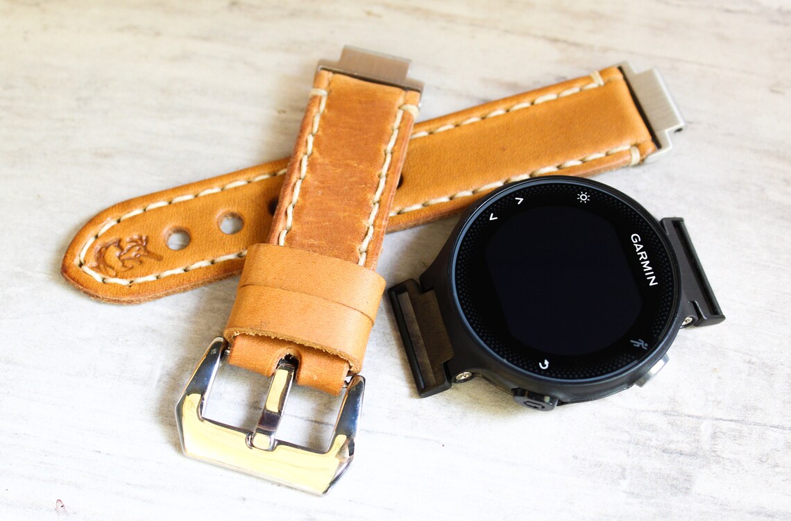 Garmin Leather Watch Strap Garmin Forerunner 245 leather Etsy