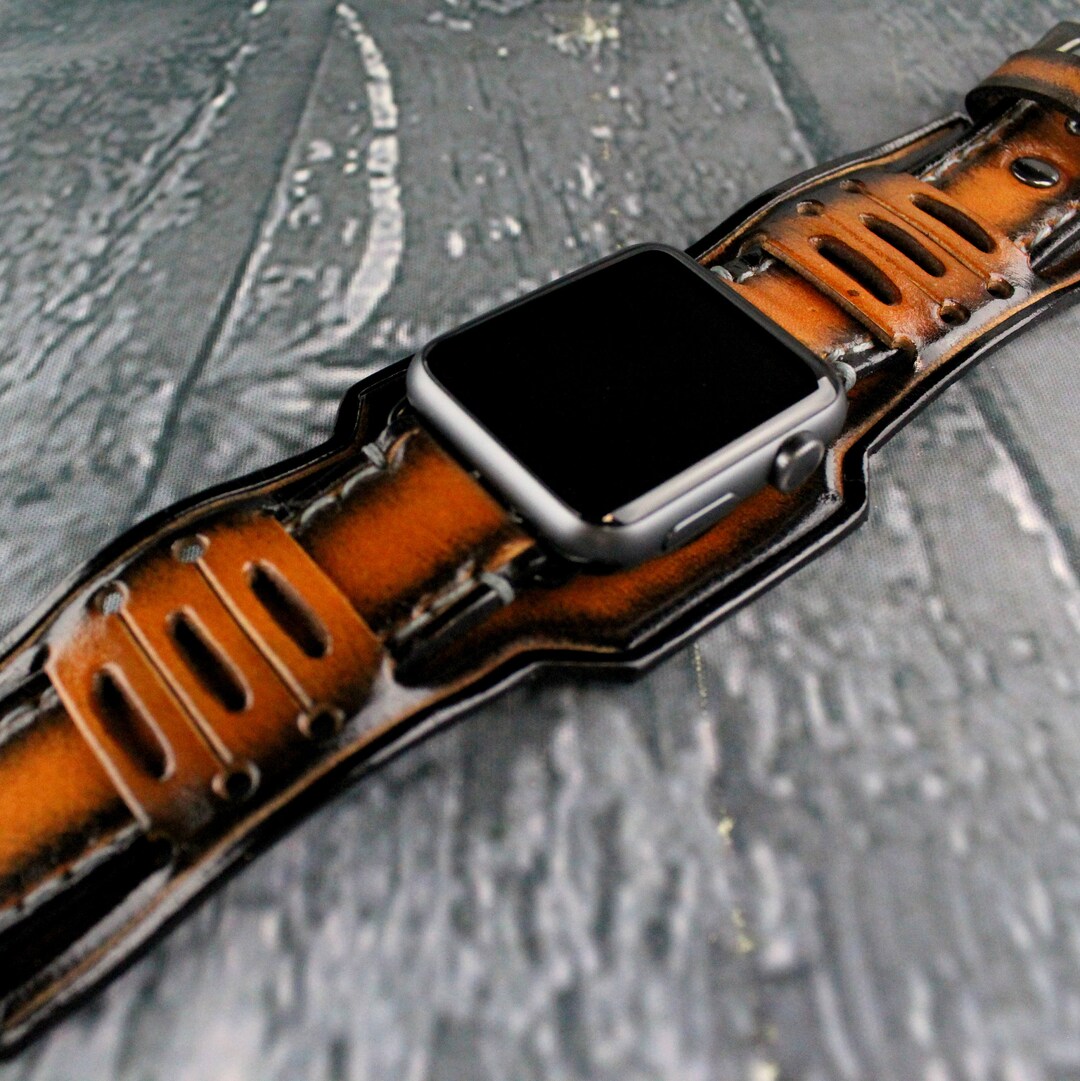 Brown Leather Apple Watch Band for Men's Leather Apple Etsy