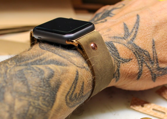Bracelet Apple watch pour homme, bracelet Apple watch en cuir 45