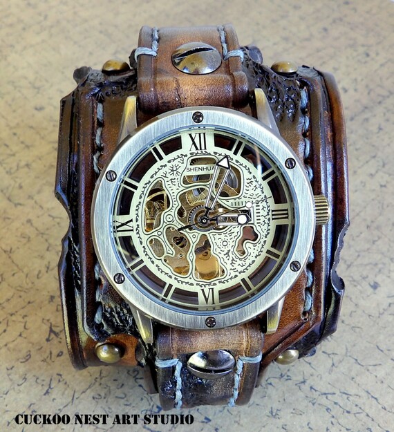 Orologio Steampunk marrone Orologio da uomo Orologio | Etsy Italia