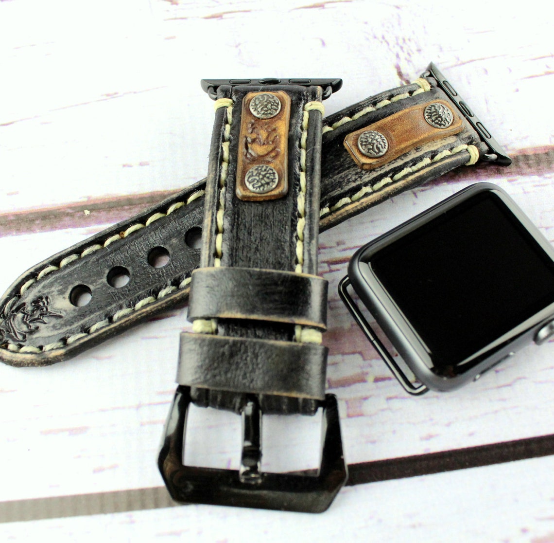 Men's Apple watch band Leather apple watch band 42mm Etsy
