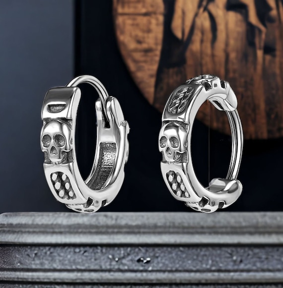 Skull on sale hoop earrings