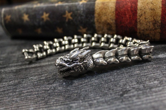 The Dragon hand crafted sterling Silver Bracelet — KO Jewellery