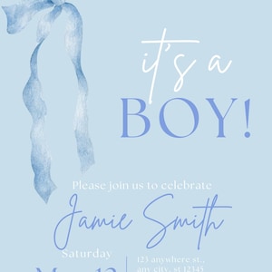 Editable Boy Baby Shower Invitation, Oh Boy Baby Shower Invite, Minimalist Baby Shower Invitation, Editable Instant Download
