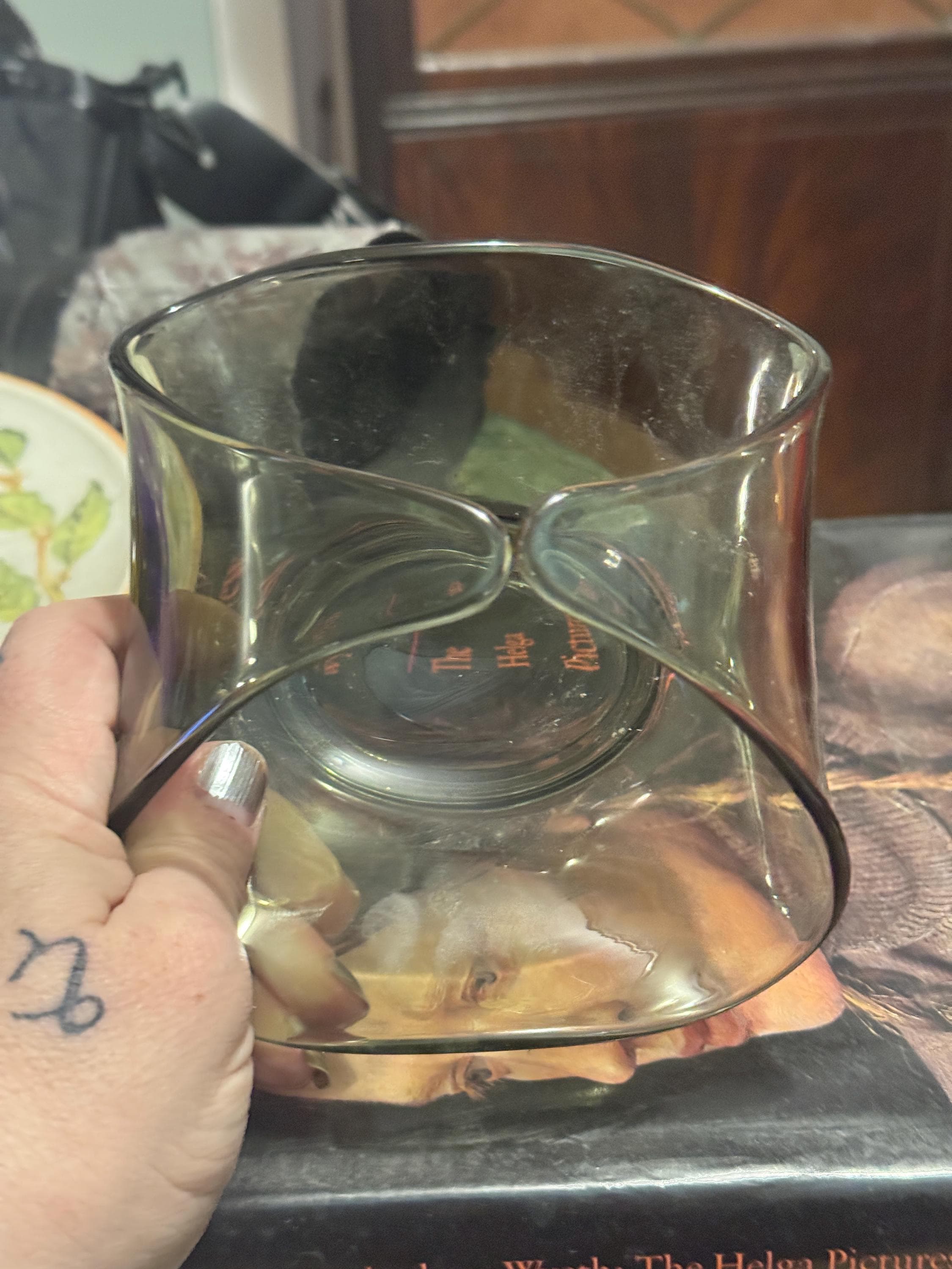 guscio posacenere fazzoletto in vetro di Murano avventurine anni 70 vintage