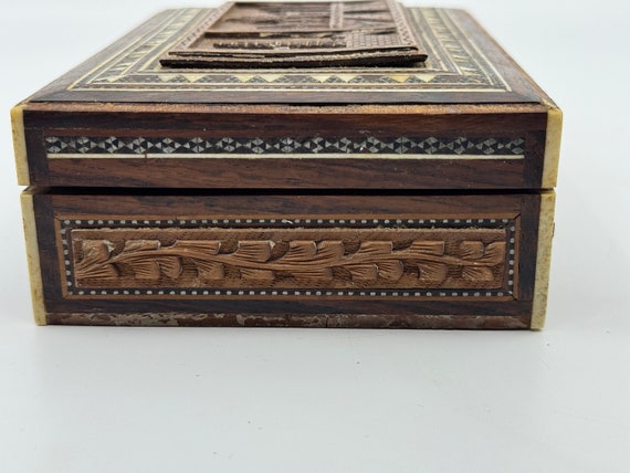 Vintage Eastern Indian Hand Carved SandalWood box… - image 7