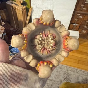 Brand: Skull Head Ashtray 5 New 4 inch Skull Heads with Flames Glow in The Dark Eyes Decorative Ashtray