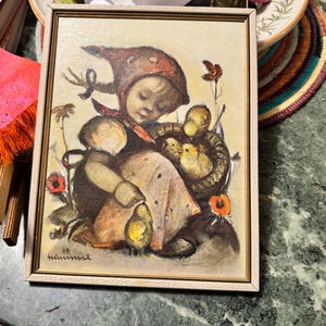 Two Vintage German Goebel Hummel art original reproduction print