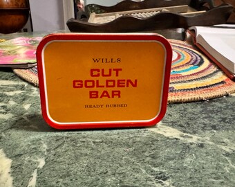 wills cut golden bar tobacco Vintage Tobacco Tin - Cut Golden Bar 1 Oz. WD & HO Wills Empty Tin