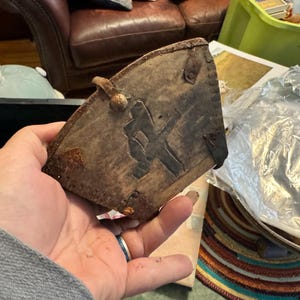 Vintage Chinese Rice Scoop, Early 1900&#39;s, 5&quot; Tall, 5 1/4&quot; Tall, Very Rare with Metal Finishes