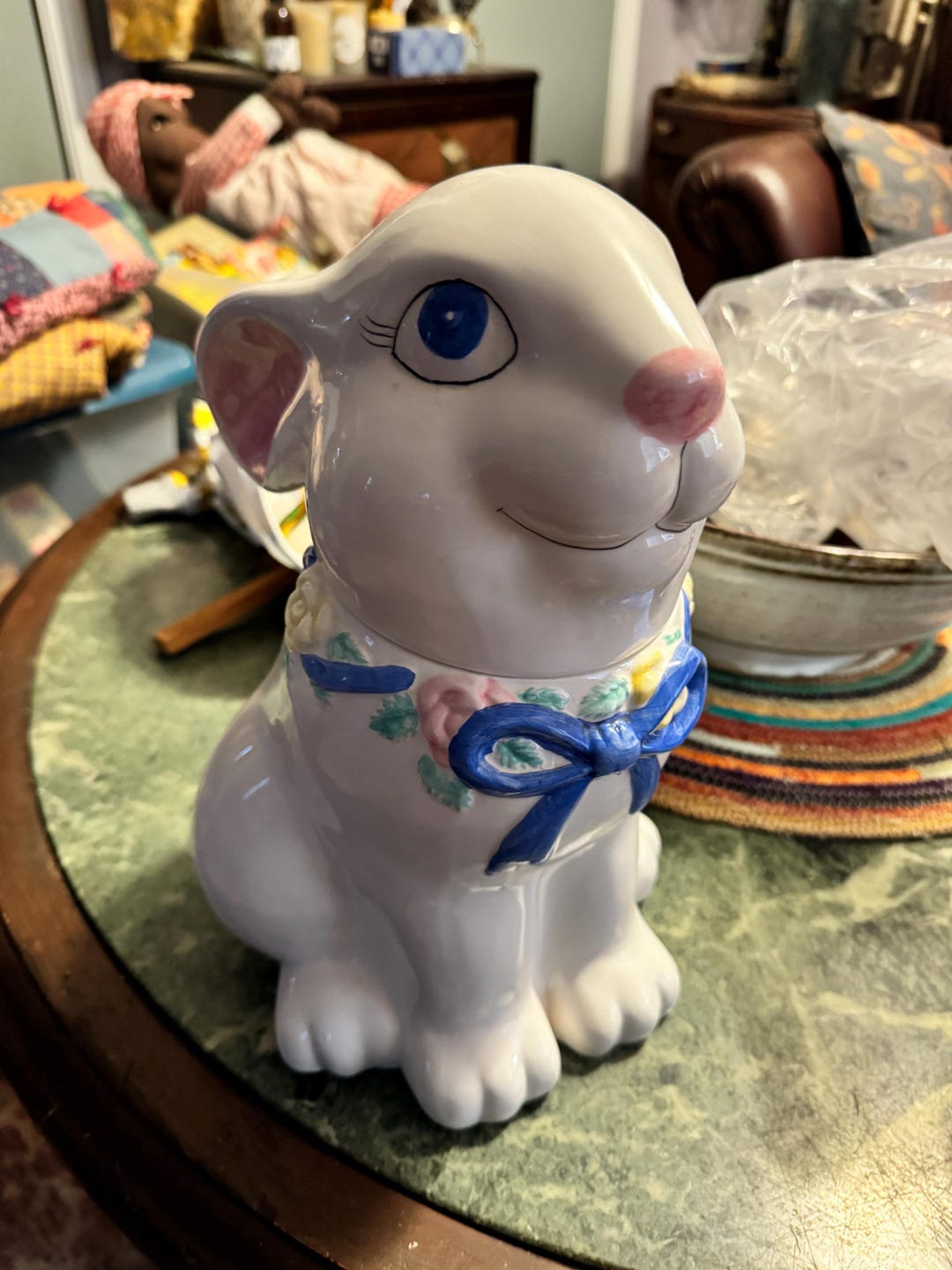 Vintage Carson Dragon Company White Easter Bunny Rabbit Ceramic Cookie ...