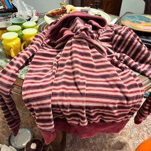 Vintage 70s Premiere Collection beautiful Colorful Striped Big Collar Velour Shirt M