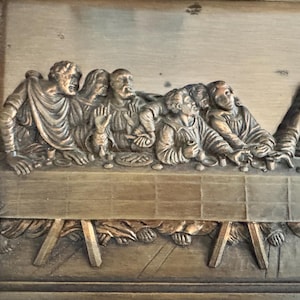 Vintage Copper craft Guild 3D The Last Supper wall hanging