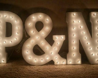 WHITE Large Wedding Marquee Light | Light Up Letter | Giant Light Up Letter/ Marquee Sign/ Etsy Wedding Sign/ Marquee Letter/21" Large Light