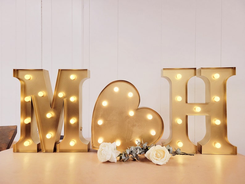 WHITE Wedding Marquee Letters Personalized Light Letters Light Up Letter Marquee Sign Etsy Wedding Gift Table Light Up Name Sign image 5