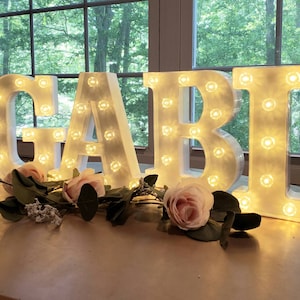 WHITE Wedding Marquee Letters Personalized Light Letters Light Up Letter Marquee Sign Etsy Wedding Gift Table Light Up Name Sign image 1