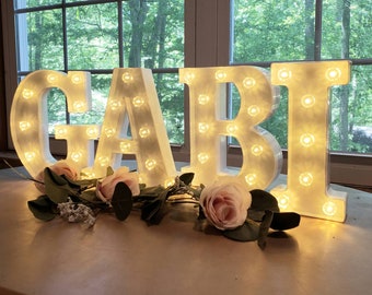 WHITE Wedding Marquee Letters | Personalized Light Letters | Light Up Letter | Marquee Sign | Etsy Wedding Gift | Table Light Up Name Sign